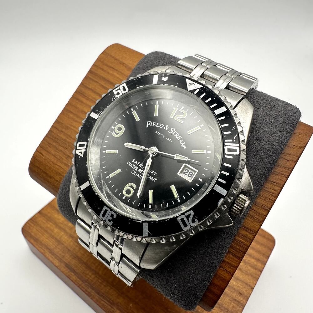 Field & Stream Men's Black Dial Quartz Dive Style Watch Bracelet